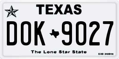 TX license plate DOK9027