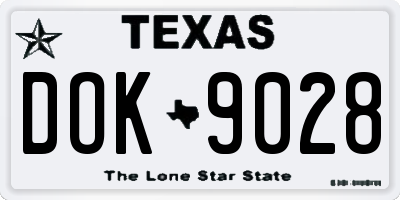 TX license plate DOK9028