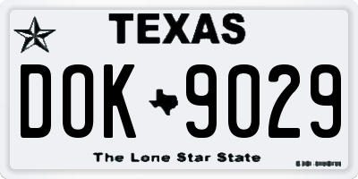TX license plate DOK9029