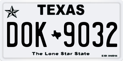 TX license plate DOK9032