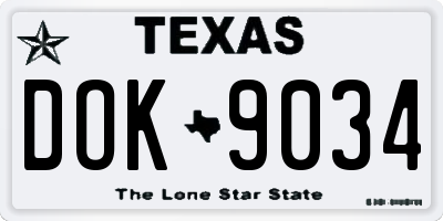 TX license plate DOK9034