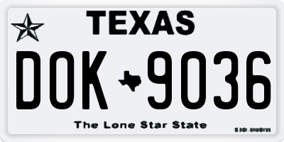 TX license plate DOK9036