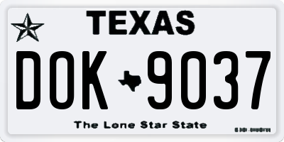 TX license plate DOK9037