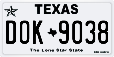 TX license plate DOK9038