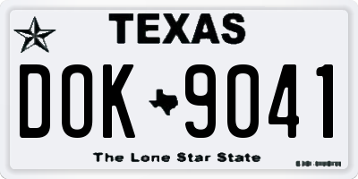TX license plate DOK9041
