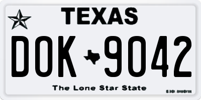 TX license plate DOK9042