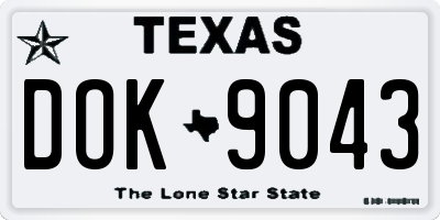 TX license plate DOK9043