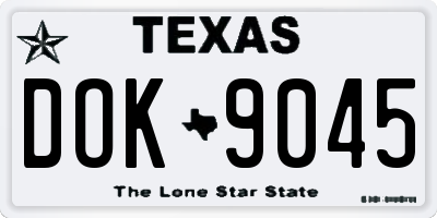 TX license plate DOK9045
