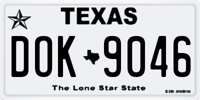 TX license plate DOK9046