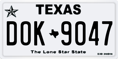 TX license plate DOK9047