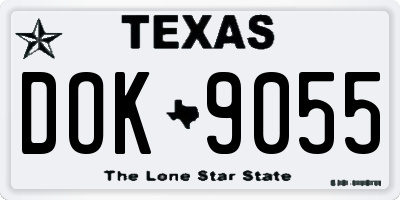 TX license plate DOK9055