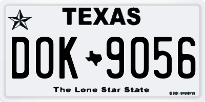 TX license plate DOK9056