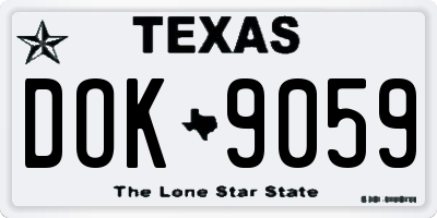 TX license plate DOK9059