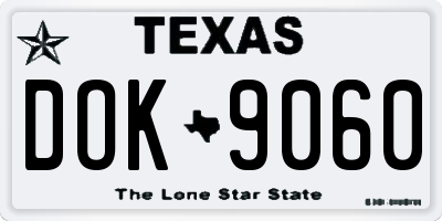 TX license plate DOK9060