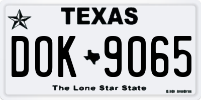 TX license plate DOK9065