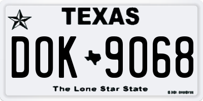 TX license plate DOK9068