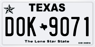 TX license plate DOK9071
