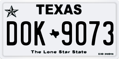 TX license plate DOK9073