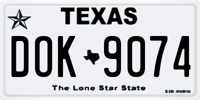 TX license plate DOK9074