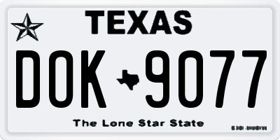 TX license plate DOK9077