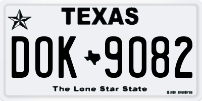 TX license plate DOK9082