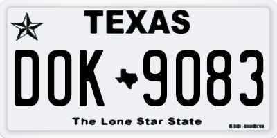 TX license plate DOK9083