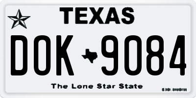 TX license plate DOK9084