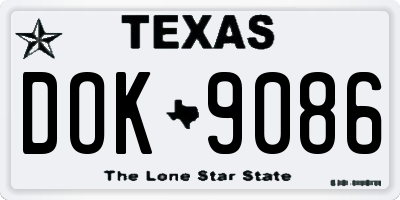 TX license plate DOK9086