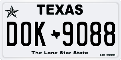TX license plate DOK9088