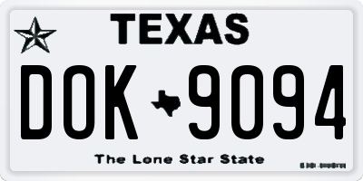 TX license plate DOK9094
