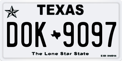TX license plate DOK9097