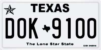 TX license plate DOK9100