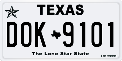 TX license plate DOK9101