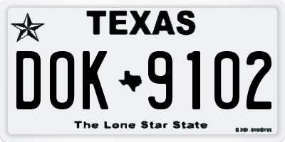 TX license plate DOK9102