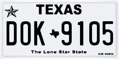 TX license plate DOK9105
