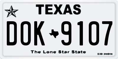 TX license plate DOK9107