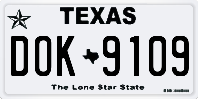 TX license plate DOK9109