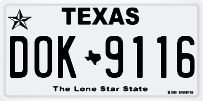 TX license plate DOK9116