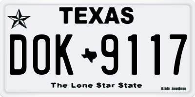 TX license plate DOK9117