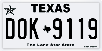 TX license plate DOK9119