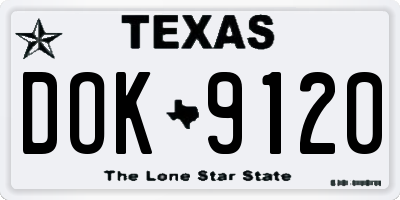 TX license plate DOK9120