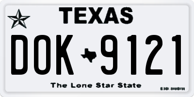 TX license plate DOK9121