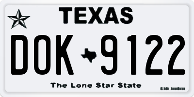 TX license plate DOK9122