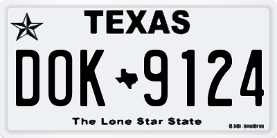 TX license plate DOK9124