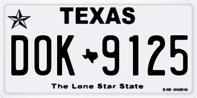 TX license plate DOK9125