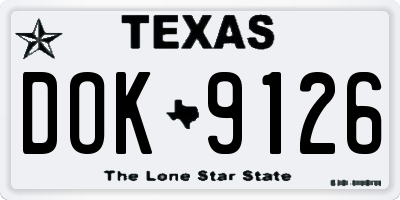 TX license plate DOK9126