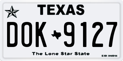 TX license plate DOK9127