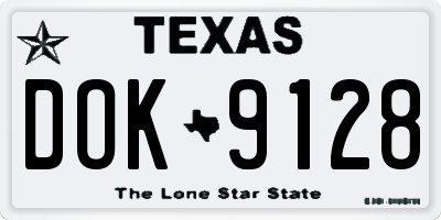 TX license plate DOK9128
