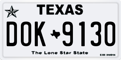 TX license plate DOK9130