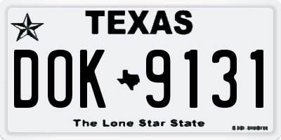 TX license plate DOK9131